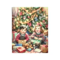 Sweet Nostalgic Children on Christmas to and from Metal Print