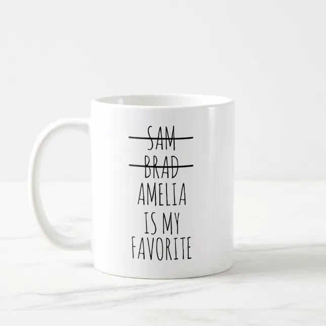 Funny Simple Favorite Child Names Mother's Day Mom Coffee Mug