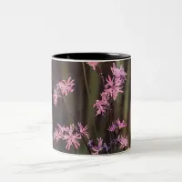 Wildflowers Pink Floral Ragged Robin Two-Tone Coffee Mug