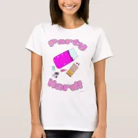 Slumber Party Hard Funny Slogan Cartoon Fun T-Shirt