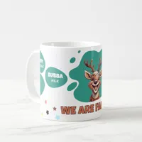 Festive Reindeer Family Drinks Names Holiday Gift  Coffee Mug