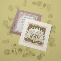 White Lily-Flower Meaning Vintage-Style Pink Invitation