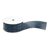 Retro Star Grosgrain Ribbon - White Stars on Dark 