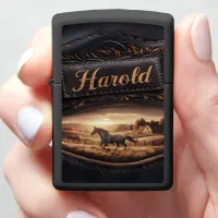 Harold's Leather Horse Scene Zippo Lighter