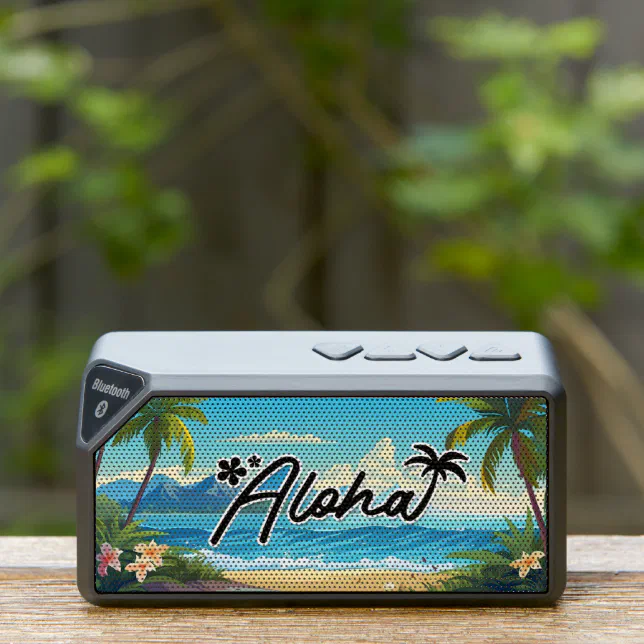 Hawaii Aloha Sea Beach Tropical Vibes Bluetooth Speaker