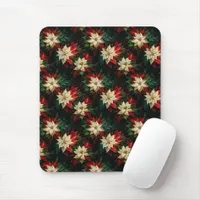 Beautiful Red and White Poinsettias Mouse Pad