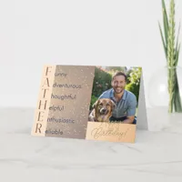 Modern Custom Photo Acrostic Poem Father Birthday Card