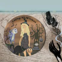 Calling All Witches Halloween Party Birthday  Paper Plates