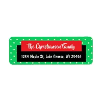 Personalied Christmas Green Red Dots Holiday Label