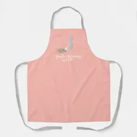 Custom Cleaning Service Co. Name Pink Silver Staff Apron