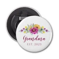 Custom New Grandma Elegant Floral Bottle Opener