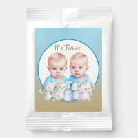 Twin Boy's Baby Shower Watercolor Animals Hot Chocolate Drink Mix
