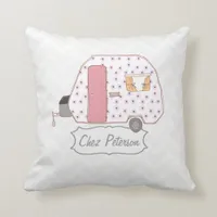 Retro Caravan Chevron Throw Pillow