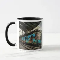 Abandoned Train with Graffiti Urban Street Art Mug