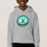 Extra Terrestrial Alien Flying a UFO Hoodie