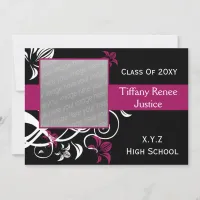 elegant pink Graduation photo Invitation