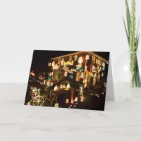 Outdoor Christmas House Lights and Decorations Holiday Card