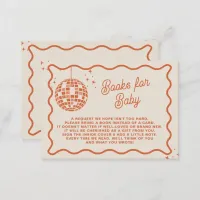  Disco Baby Groovy Baby Shower Book Request Enclosure Card