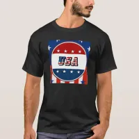 USA - American Flag and Stars in Circle #2 T-Shirt