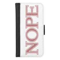 Pink Glitter Funny Sarcastic Nope Girly Block Text iPhone 8/7 Wallet Case