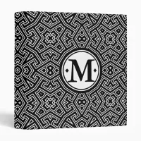 Geometric Pattern Monogram Black and White ID149 Binder