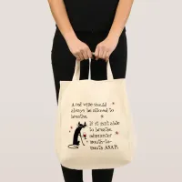 Let Wine Breathe or Mouth-to-Mouth Funny Tote Bag