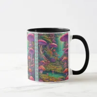 Retro Vintage Pink Mushroom 11 oz Mug