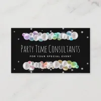 *~* Balloons Rainbow Party Event Planner Modern Business Card