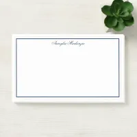 Modern Elegant Navy Blue Personalized Post-it Notes