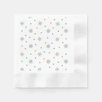 Winter snowflakes and dots pattern napkins