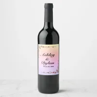 Autumn Shimmer Shades Yellow Pink Purple Wine Label