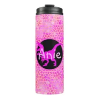 Personalized Pink Dinosaur Hide Thermal Tumbler