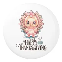 Cute Thanksgiving Turkey Ceramic Knob