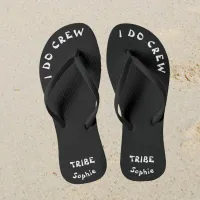 Personalized Black And White Bride Tribe Flip Flops
