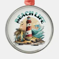 Beach Life Metal Ornament