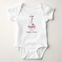 Personalized Daddy's First Mate Sailboat Baby Girl Baby Bodysuit