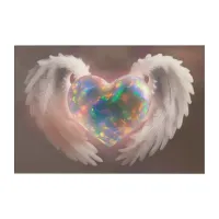 *~* Flashy Opal Heart Angel Wings AP78  Acrylic Print