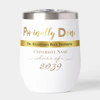 Gold Doctorate PhD Graduation Ceremony Party Thermal Wine Tumbler