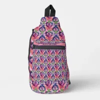 Colorful Jeweltones Ikat Pattern Print Cut Sew Bag