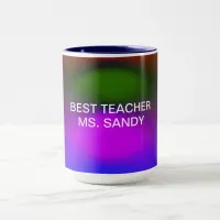Best Teacher Add Name Blue, Purple, Green & Orange Mug