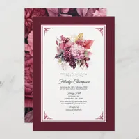 Shades of Wine Floral Bridal Shower Wine Tasting Invitation