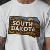 Retro Travel Iconic South Dakota Graphic T-Shirt