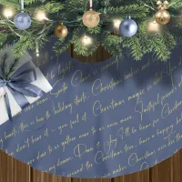 Blue Gold Christmas Pattern#36 ID1009 Brushed Polyester Tree Skirt