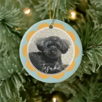 Personalized Beloved Fur Baby Flower Ceramic Ornament