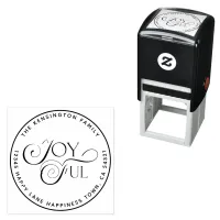 Stylish Modern Typography Joyful Holiday Address Self-inking Stamp