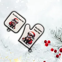 Merry Christmas Gangster Style | Oven Mitt & Pot Holder Set