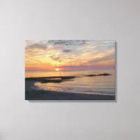 Gorgeous Colorful Sunset over a Cape Cod Beach Canvas Print