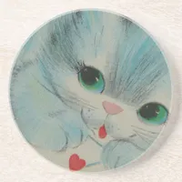 Vintage Valentine Kitten Drink Coaster