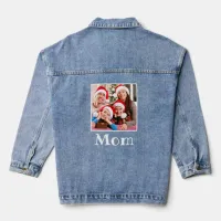 Merry Christmas Mom Name And Photo Blue Denim Jacket
