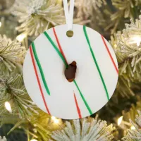 Frosted Christmas Donut   Metal Ornament